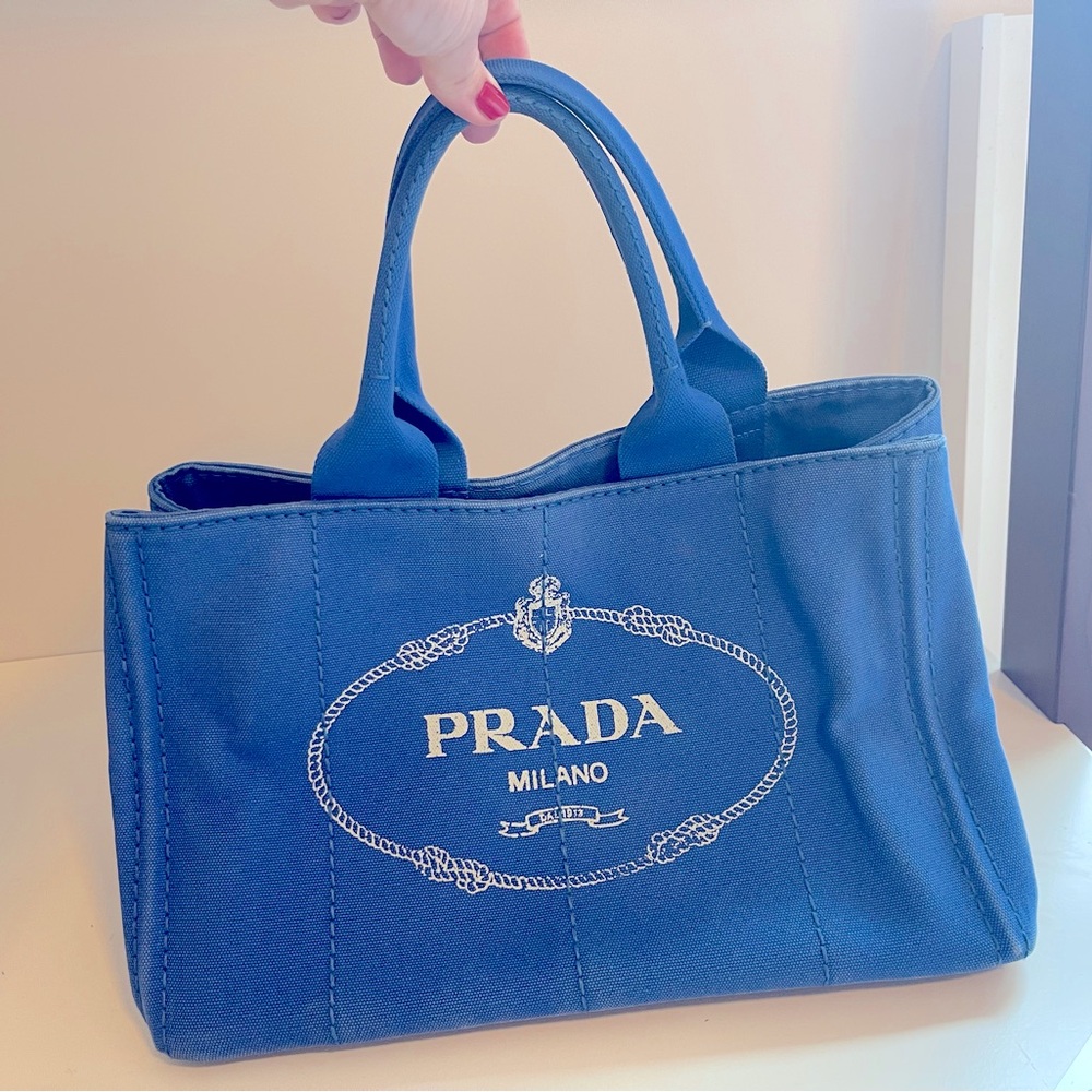 PRADA Canapa Tote - Royal Blue